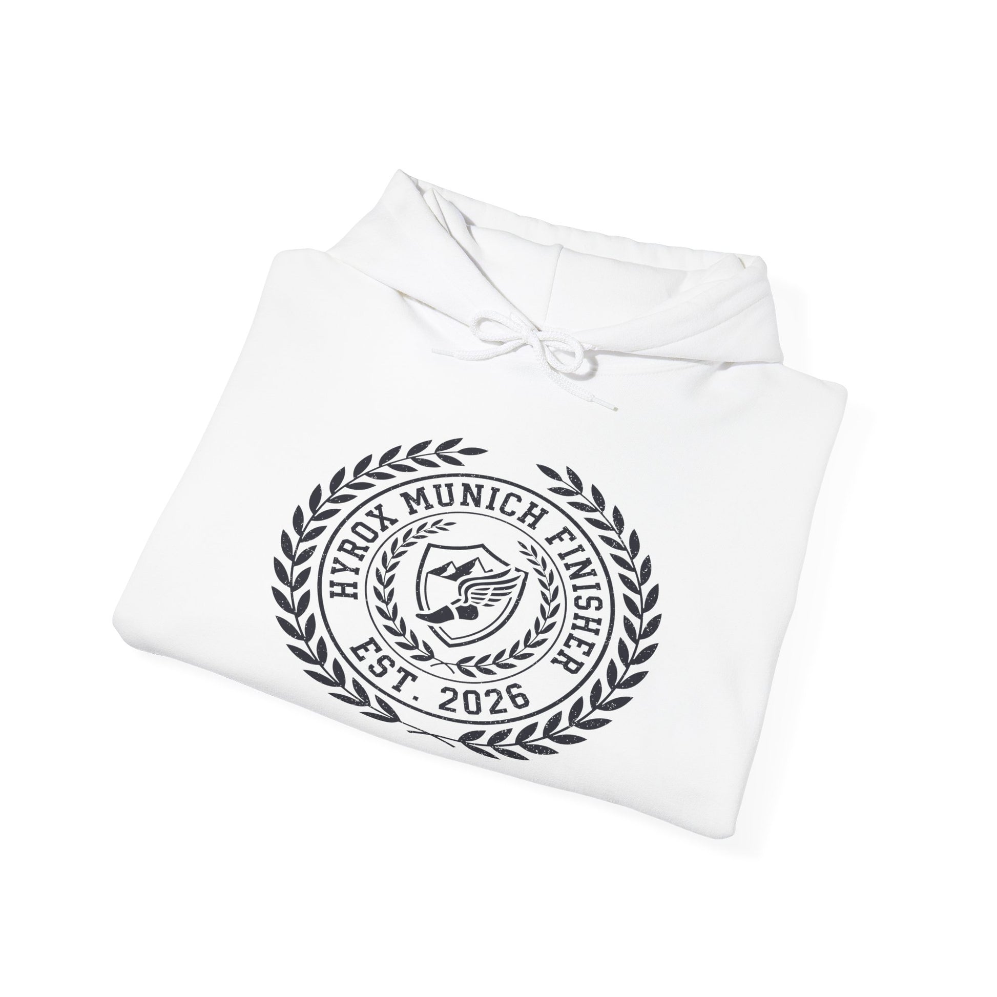 Hoodie HYROX Munich Finisher — side view | hybriddept