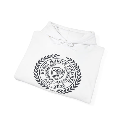 Hoodie HYROX Munich Finisher — side view | hybriddept