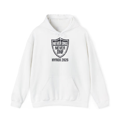 Hoodie Never DNS Never DNF — back view | hybriddept