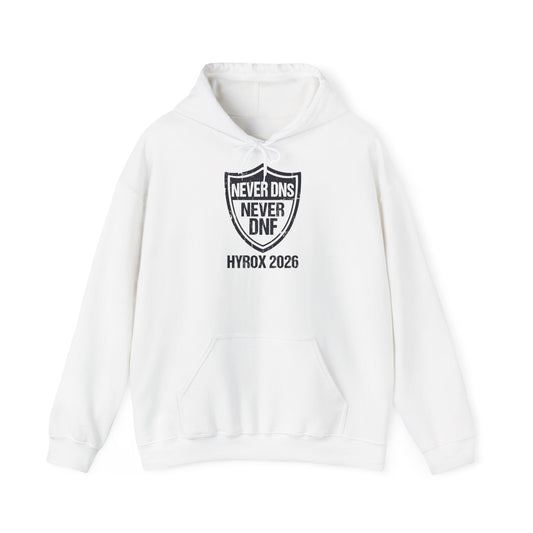 Hoodie Never DNS Never DNF — back view | hybriddept