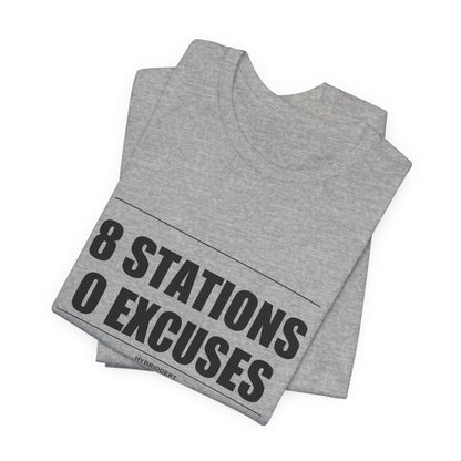 Tee 8 Stations 0 Excuses — détail capuche | HybridDept
