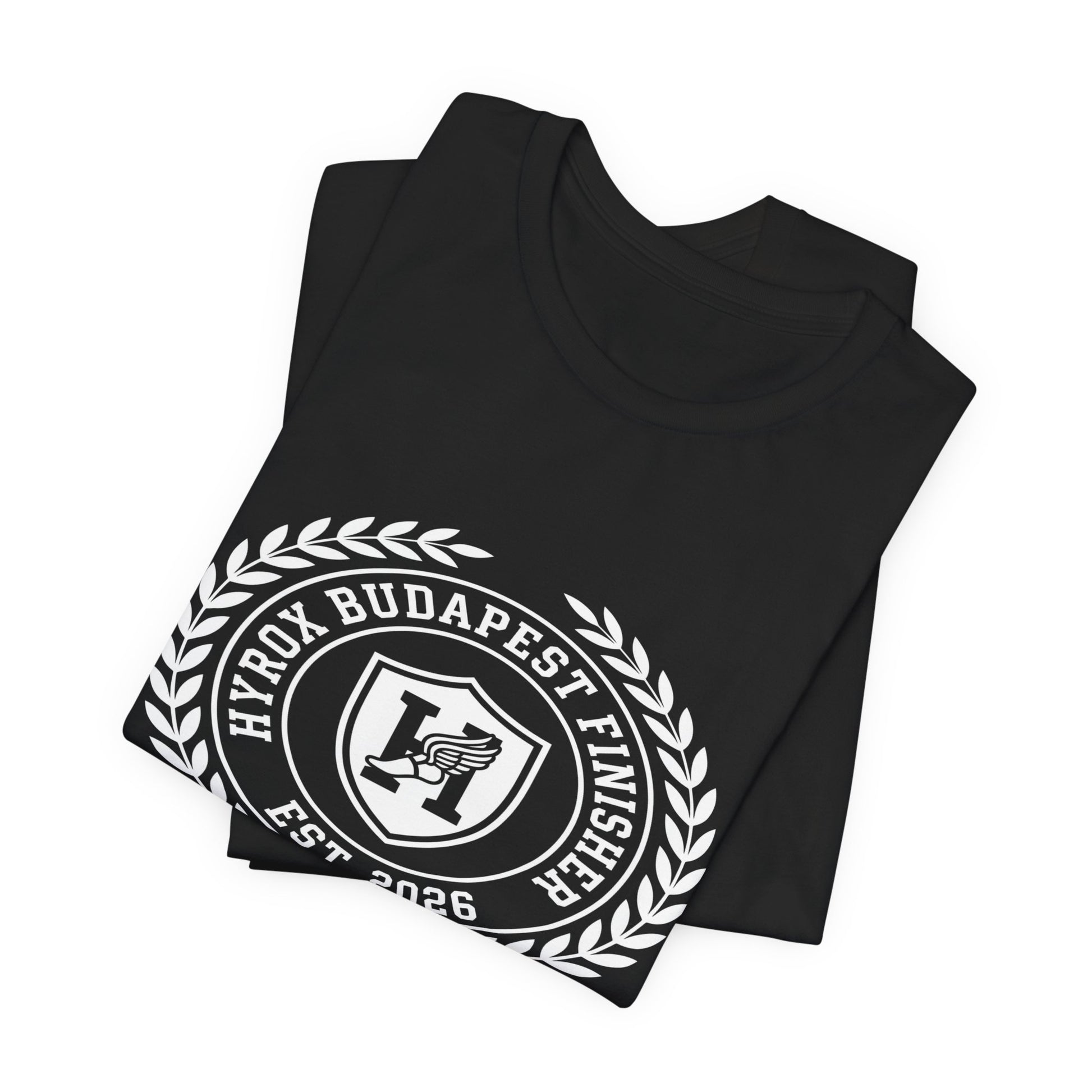 Tee HYROX Budapest Finisher — détail capuche | hybriddept