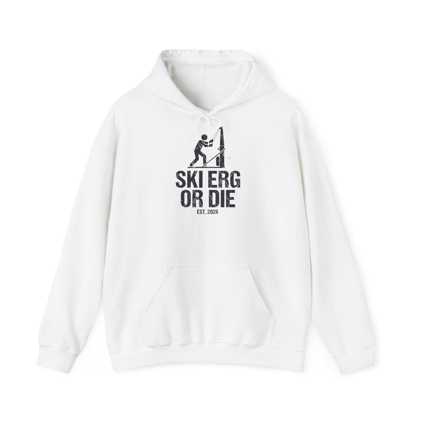 Hoodie Ski Erg Or Die — back view | hybriddept