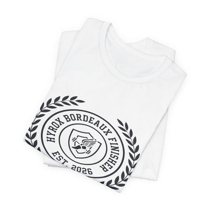 Tee HYROX Bordeaux Finisher — fabric detail | hybriddept