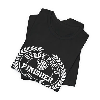 Tee HYROX Porto Finisher — détail capuche | hybriddept