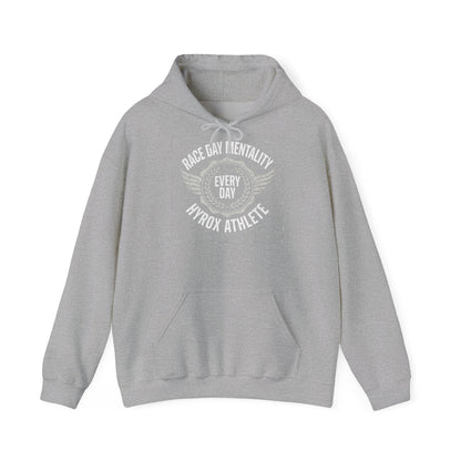 Hoodie Race Day Mentality — détail inscription | hybriddept