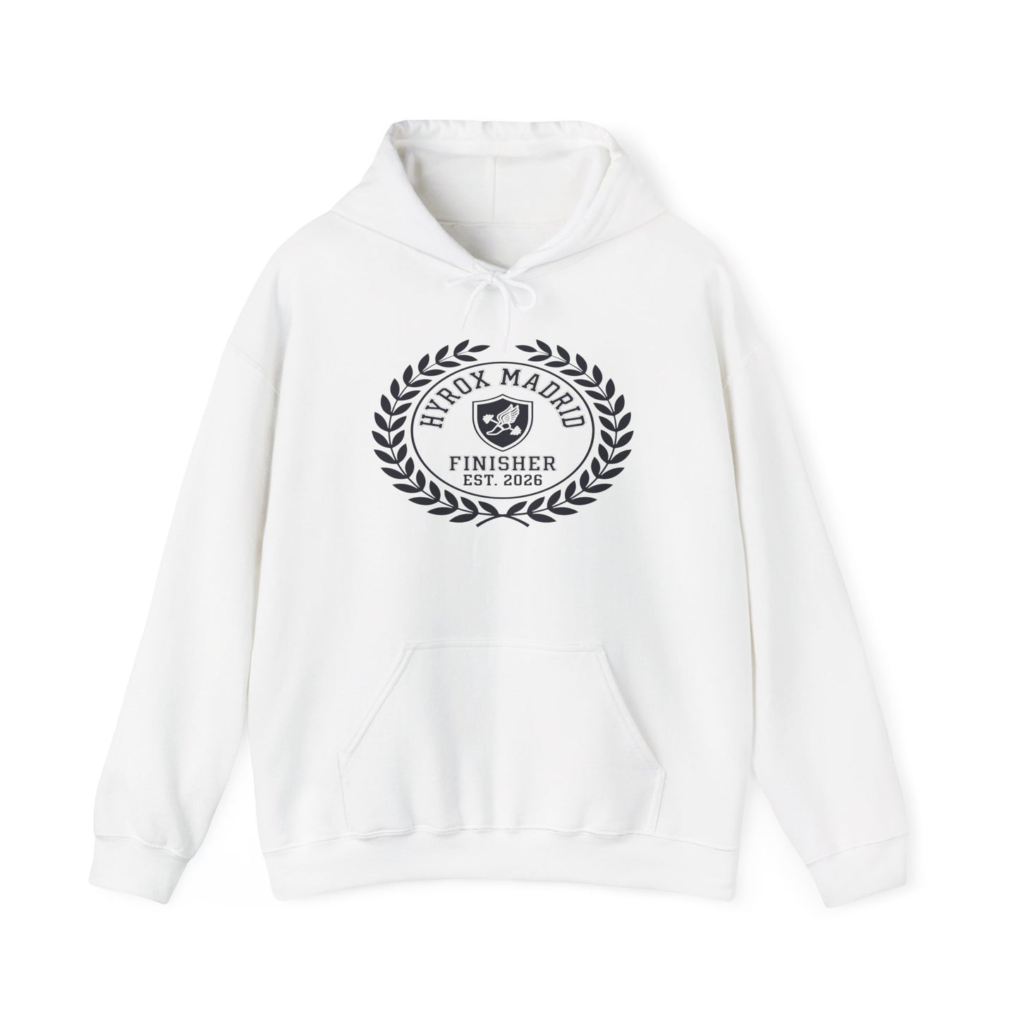 Hoodie HYROX Madrid Finisher — détail inscription | hybriddept