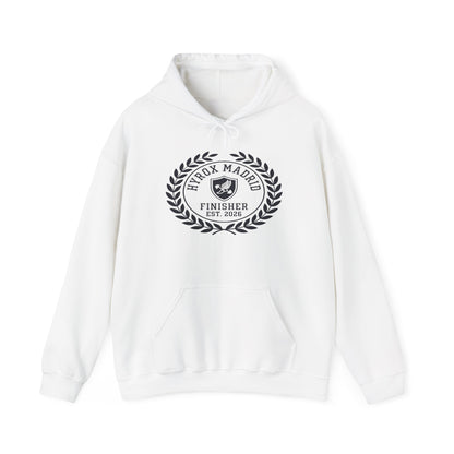 Hoodie HYROX Madrid Finisher — détail inscription | hybriddept