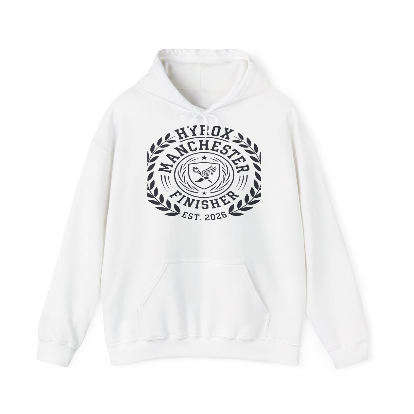 Hoodie HYROX Manchester Finisher — back view | hybriddept