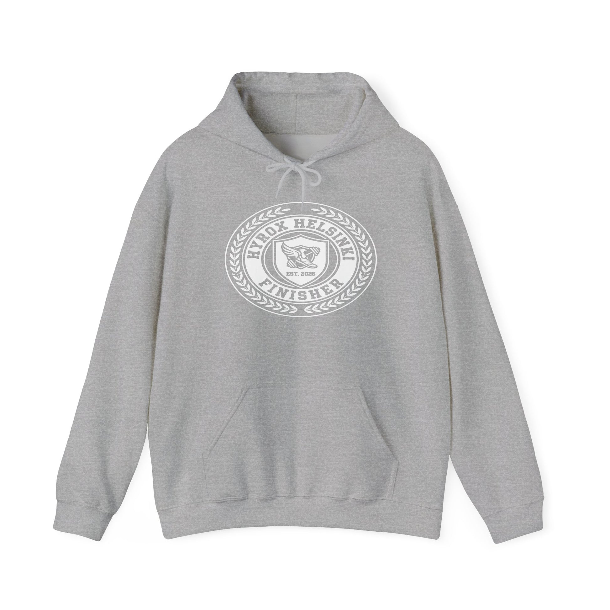 Hoodie HYROX Helsinki Finisher — détail inscription | hybriddept