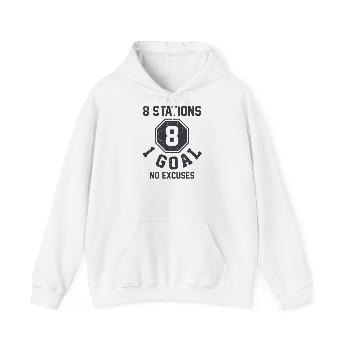 Hoodie 8 Stations 1 Goal — back view | hybriddept