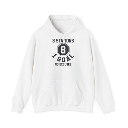 Hoodie 8 Stations 1 Goal — back view | hybriddept