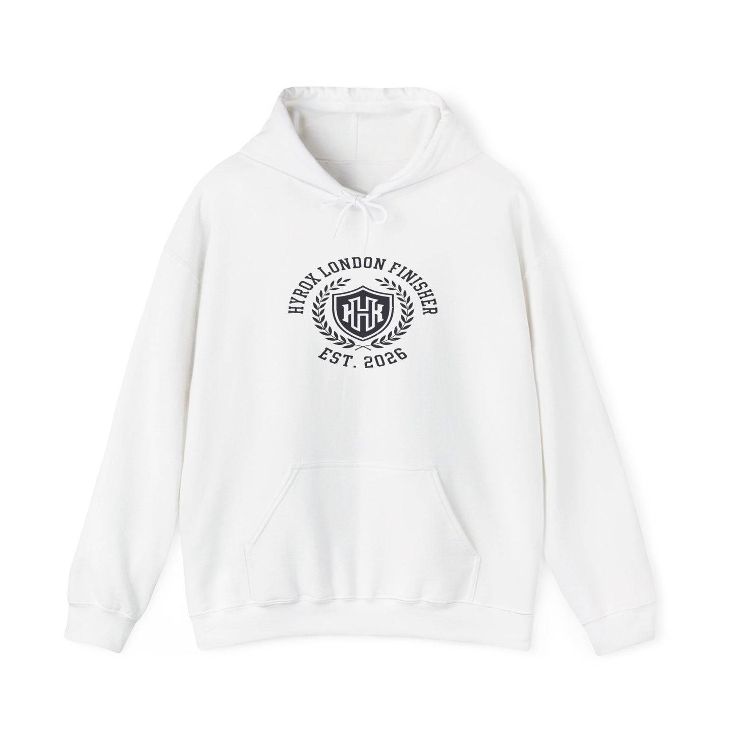 Hoodie HYROX London Finisher — détail inscription | hybriddept