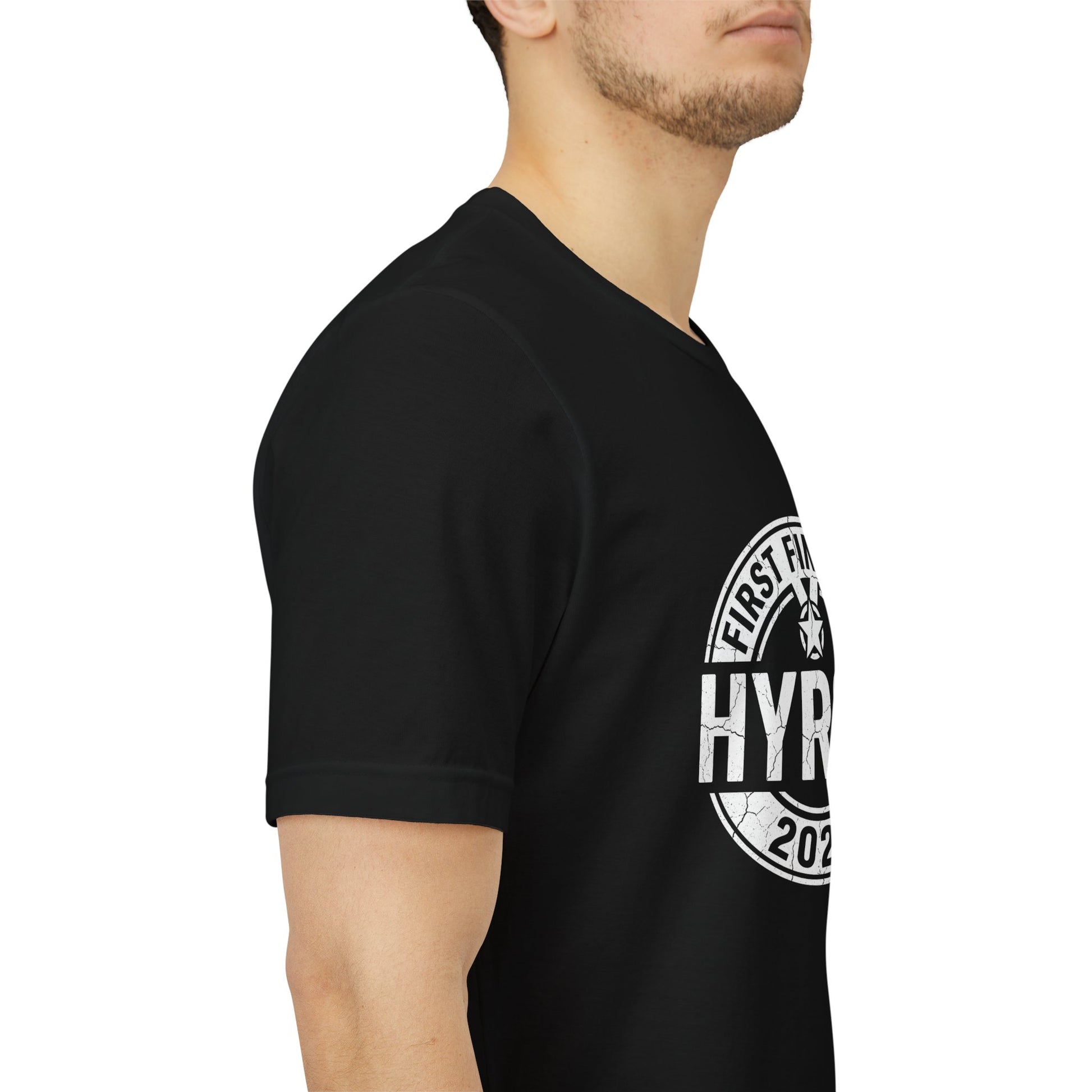 Tee First Finisher — détail capuche | hybriddept