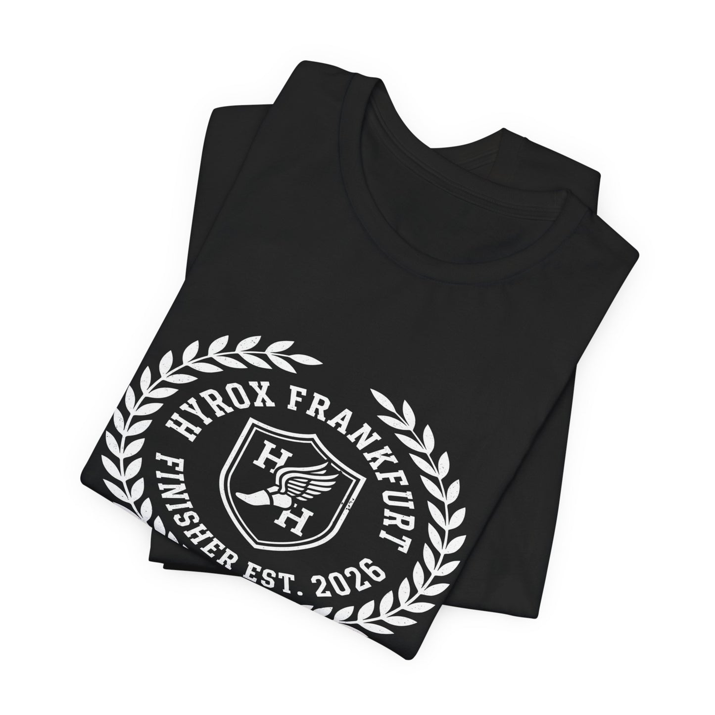 Tee HYROX Frankfurt Finisher — détail capuche | hybriddept