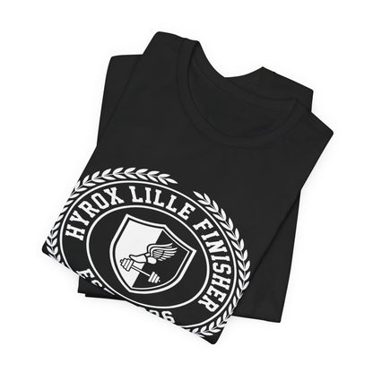 Tee HYROX Lille Finisher — détail capuche | hybriddept