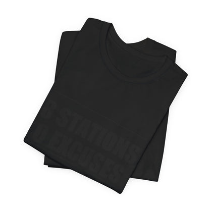 Tee 8 Stations 0 Excuses — fabric detail | hybriddept
