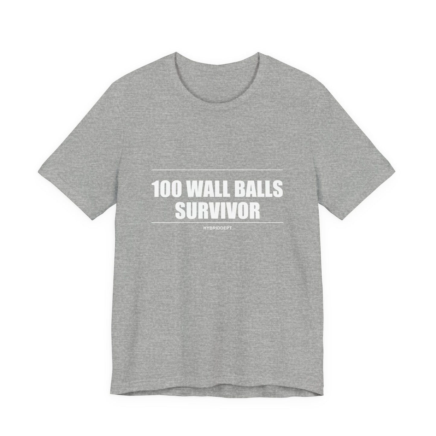 Tee 100 Wall Balls Survivor — détail inscription | hybriddept