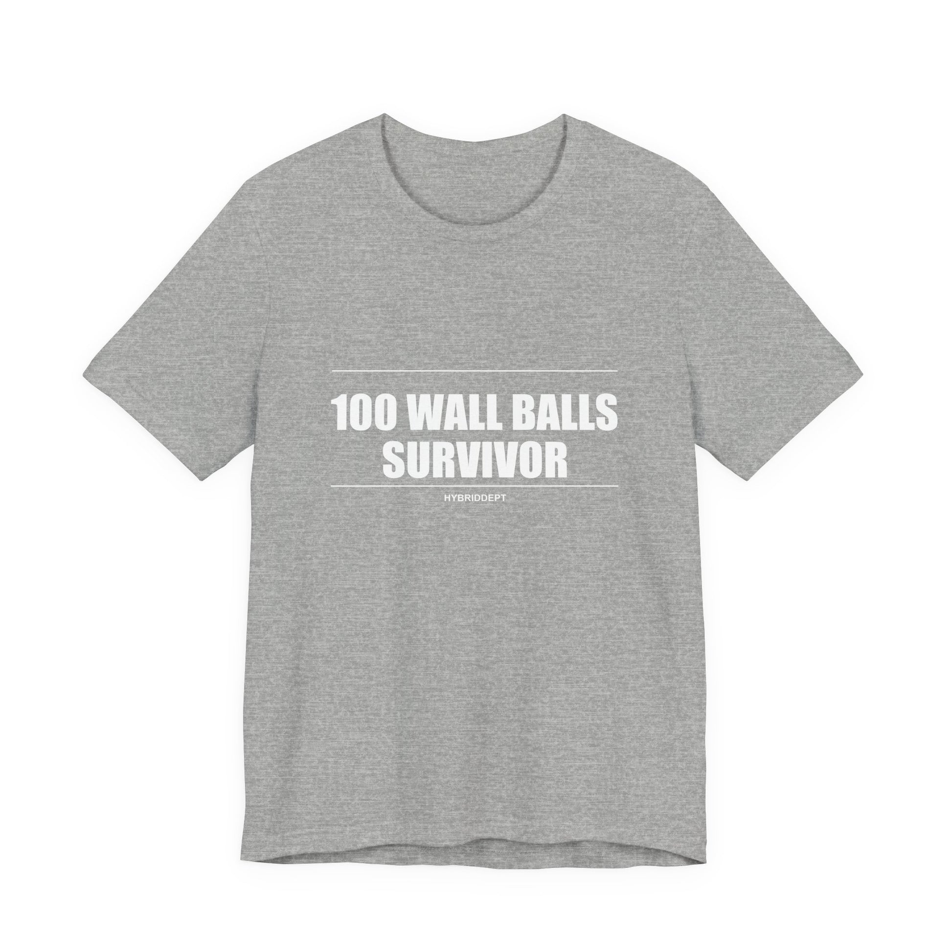 Tee 100 Wall Balls Survivor — détail inscription | hybriddept