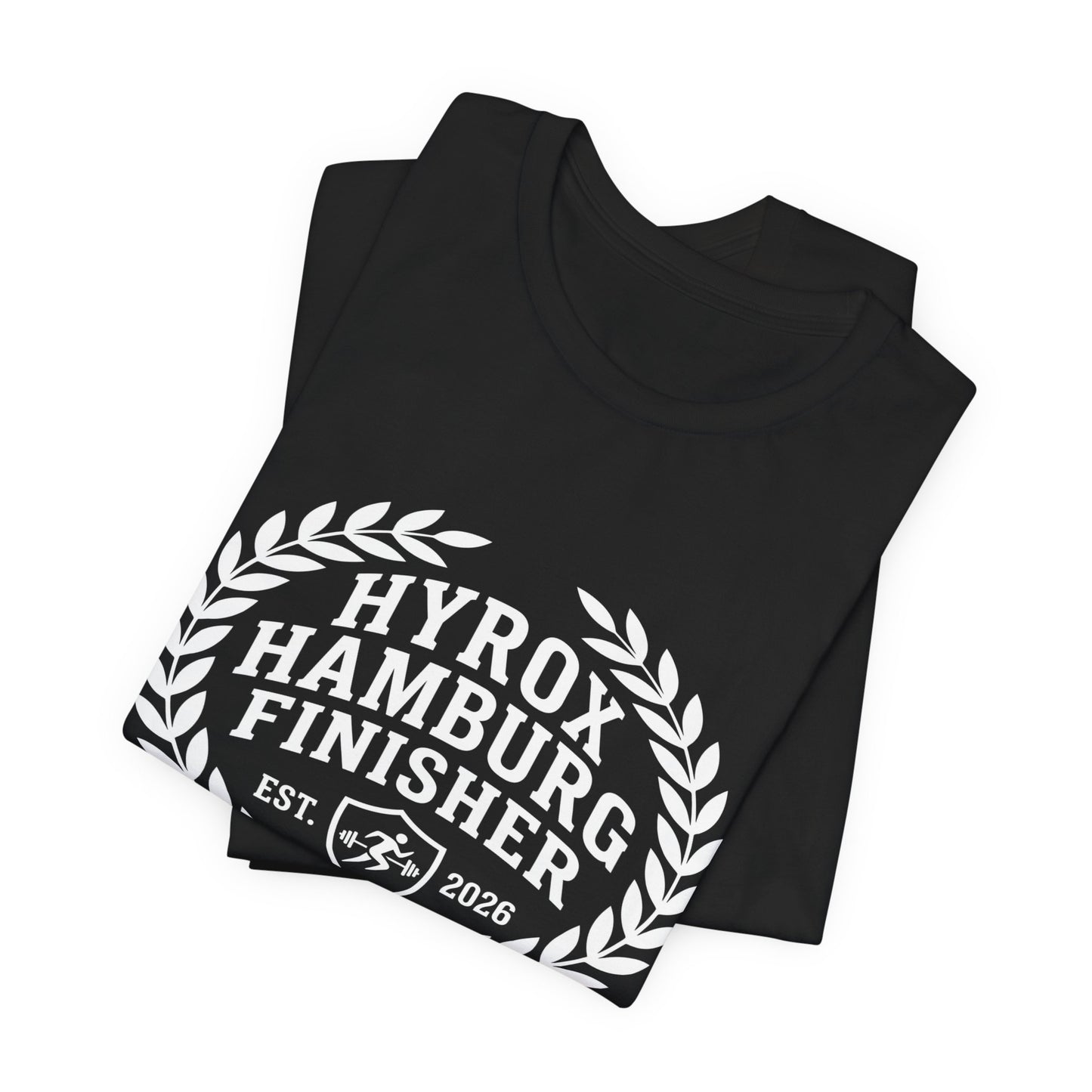 Tee HYROX Hamburg Finisher — détail capuche | hybriddept