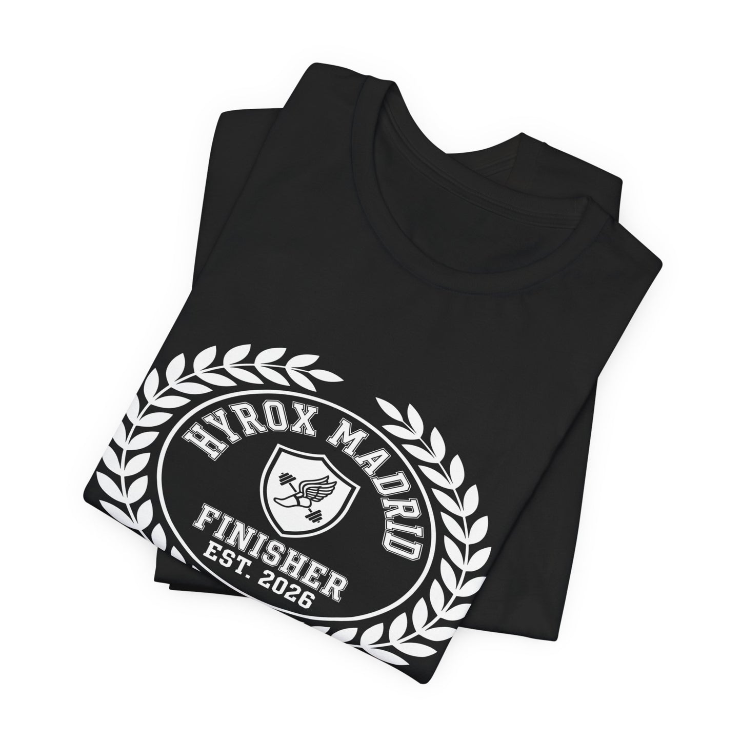 Tee HYROX Madrid Finisher — fabric detail | hybriddept