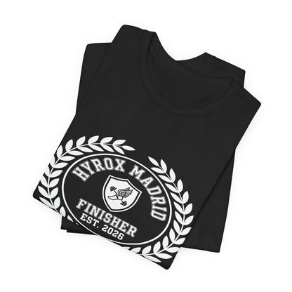 Tee HYROX Madrid Finisher — fabric detail | hybriddept