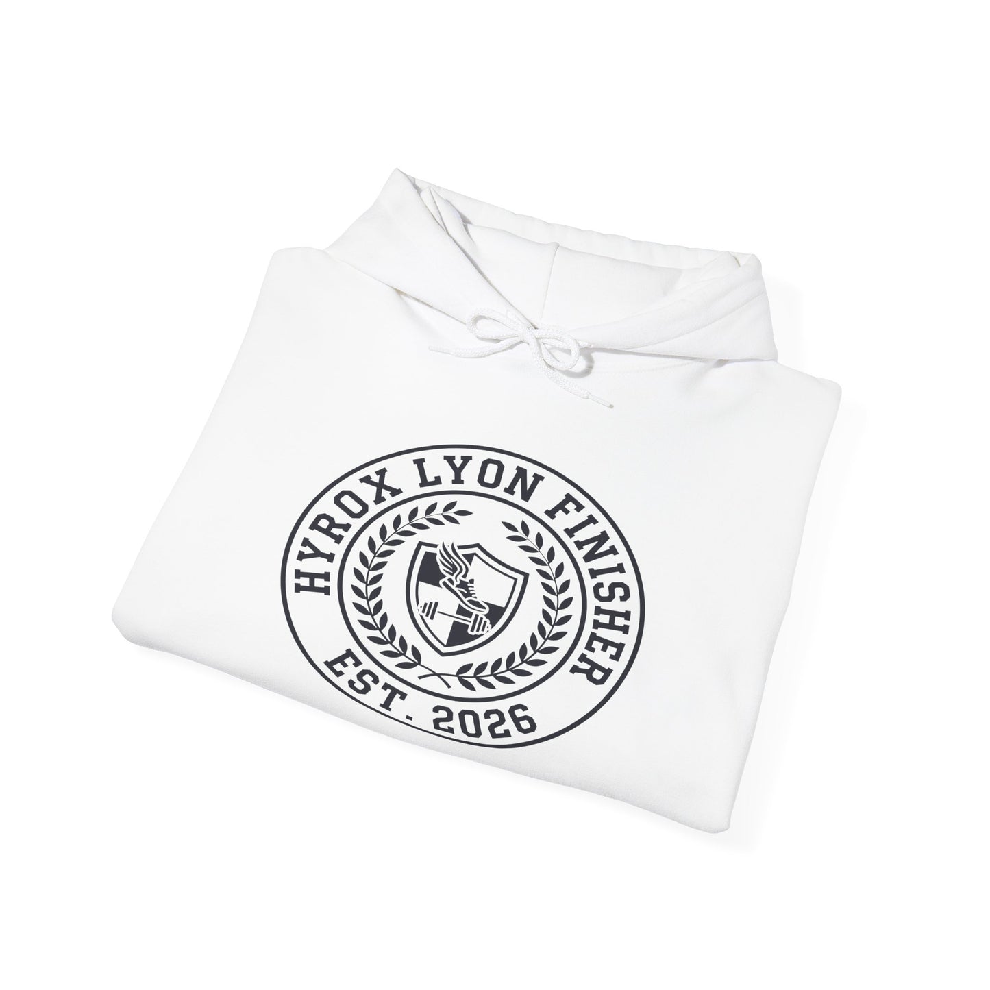 Hoodie HYROX Lyon Finisher — side view | hybriddept
