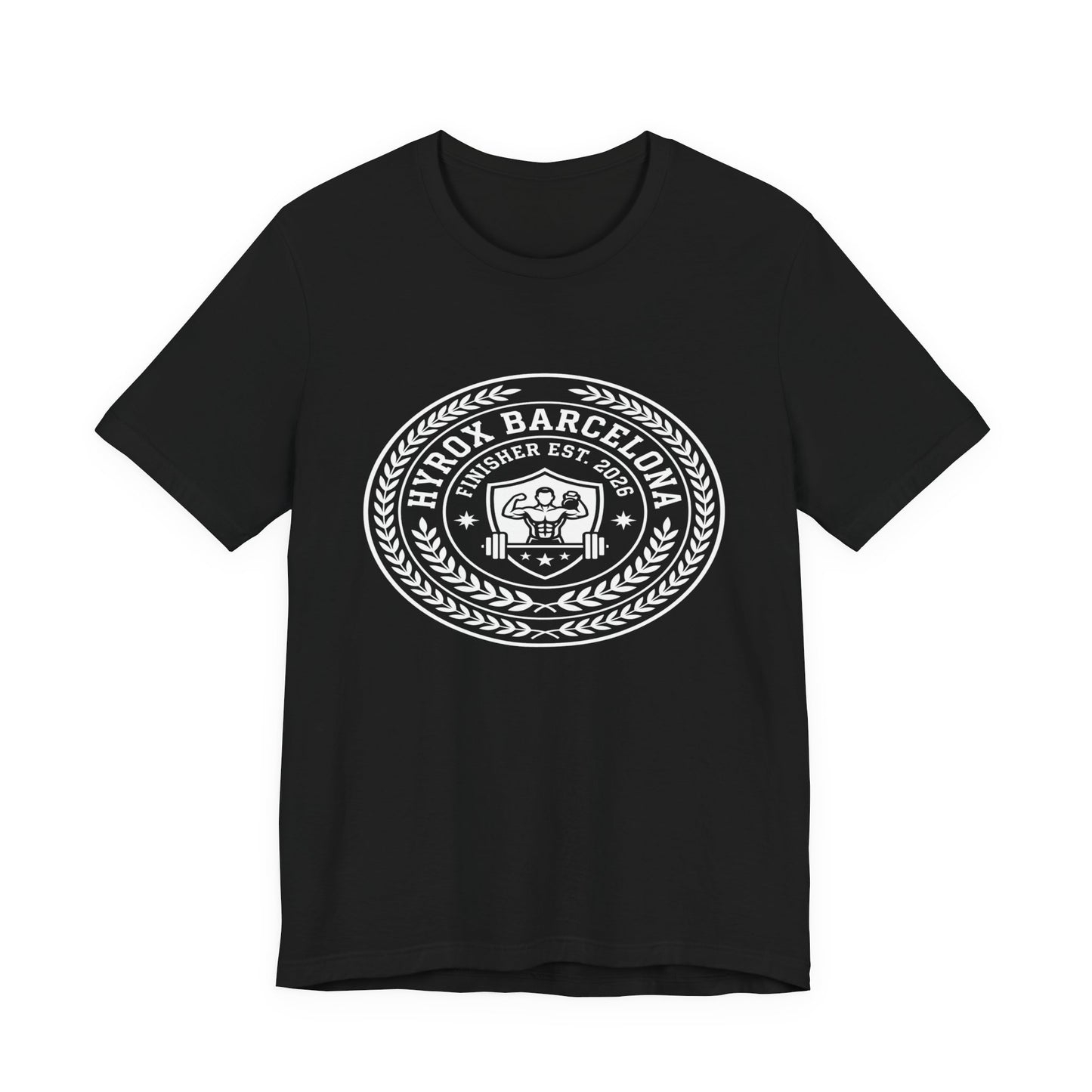 Tee HYROX Barcelona Finisher — front view | hybriddept
