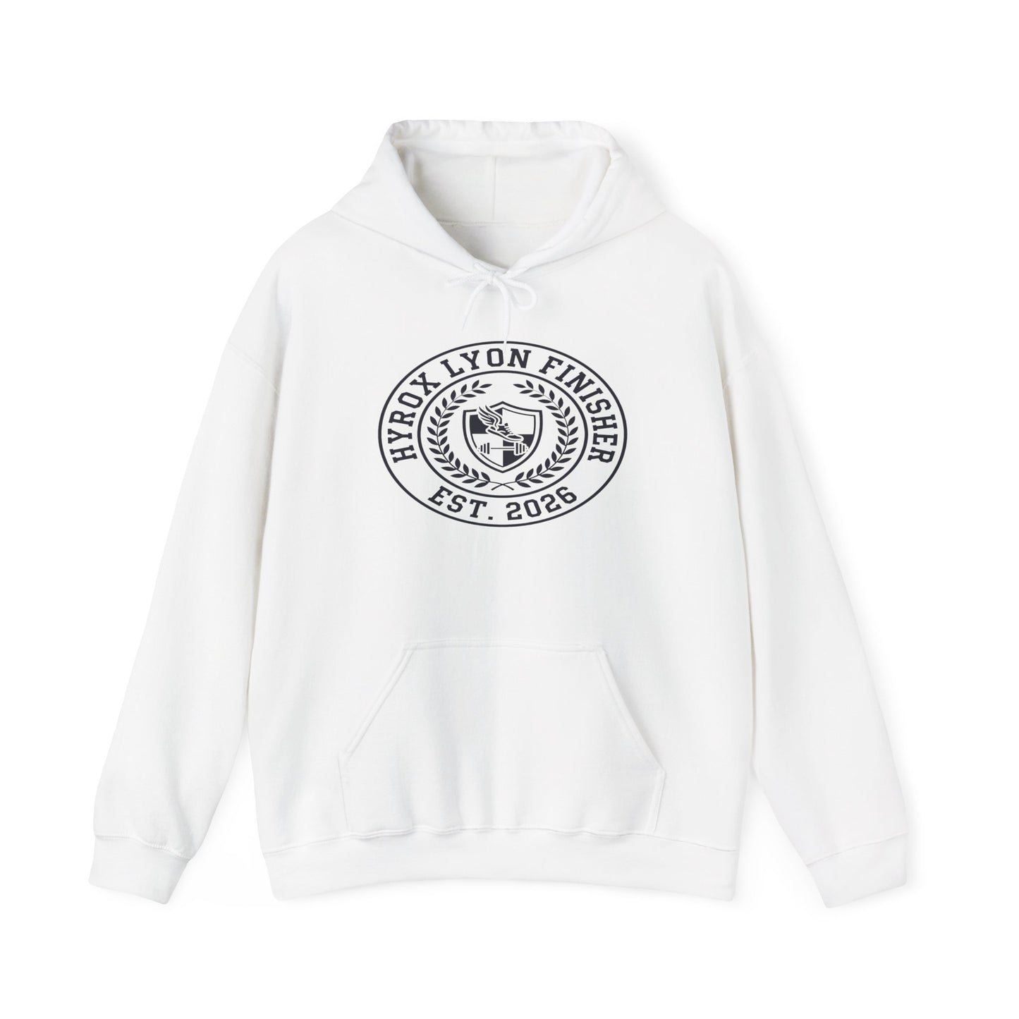 Hoodie HYROX Lyon Finisher — détail inscription | hybriddept