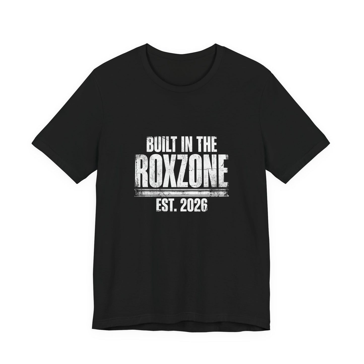 Tee Built In The Roxzone — front view | hybriddept