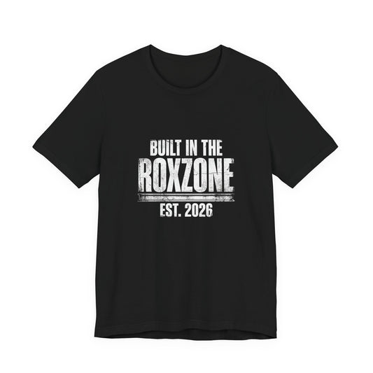 Tee Built In The Roxzone — front view | hybriddept