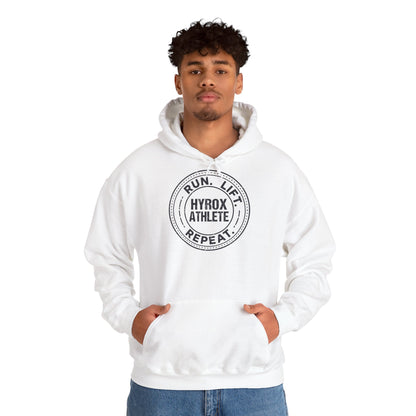 Hoodie Run Lift Repeat — side view | hybriddept