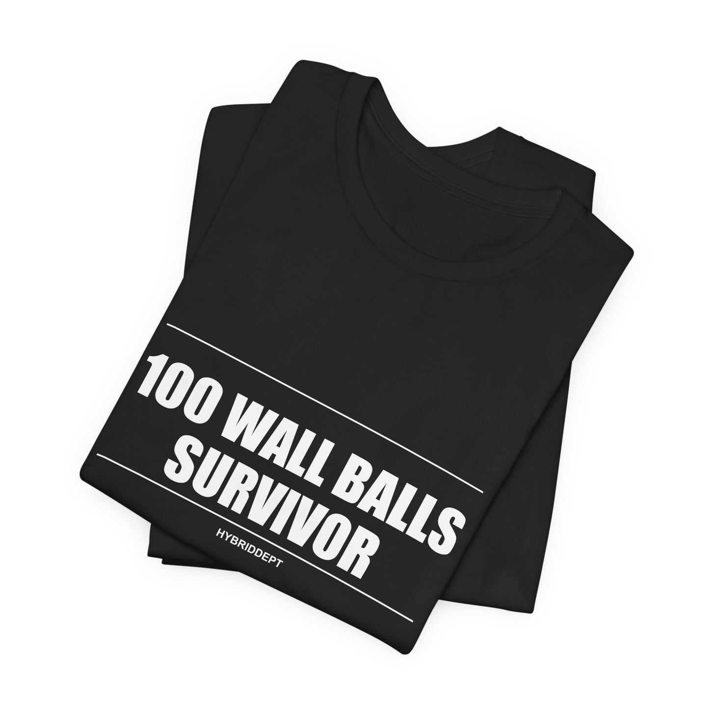 Tee 100 Wall Balls Survivor — détail capuche | hybriddept