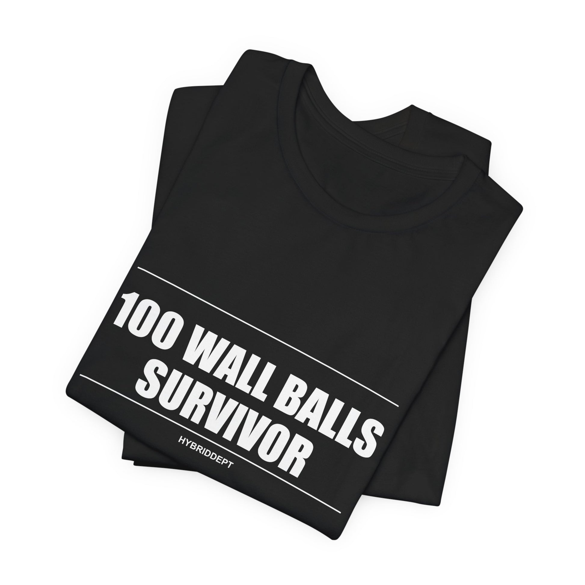 Tee 100 Wall Balls Survivor — détail capuche | hybriddept