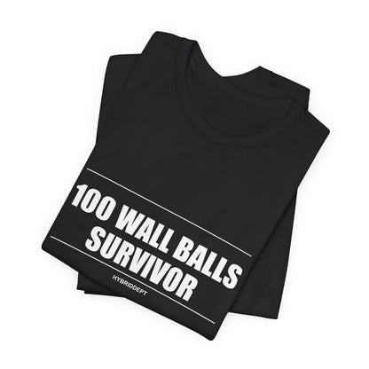 Tee 100 Wall Balls Survivor — détail capuche | hybriddept