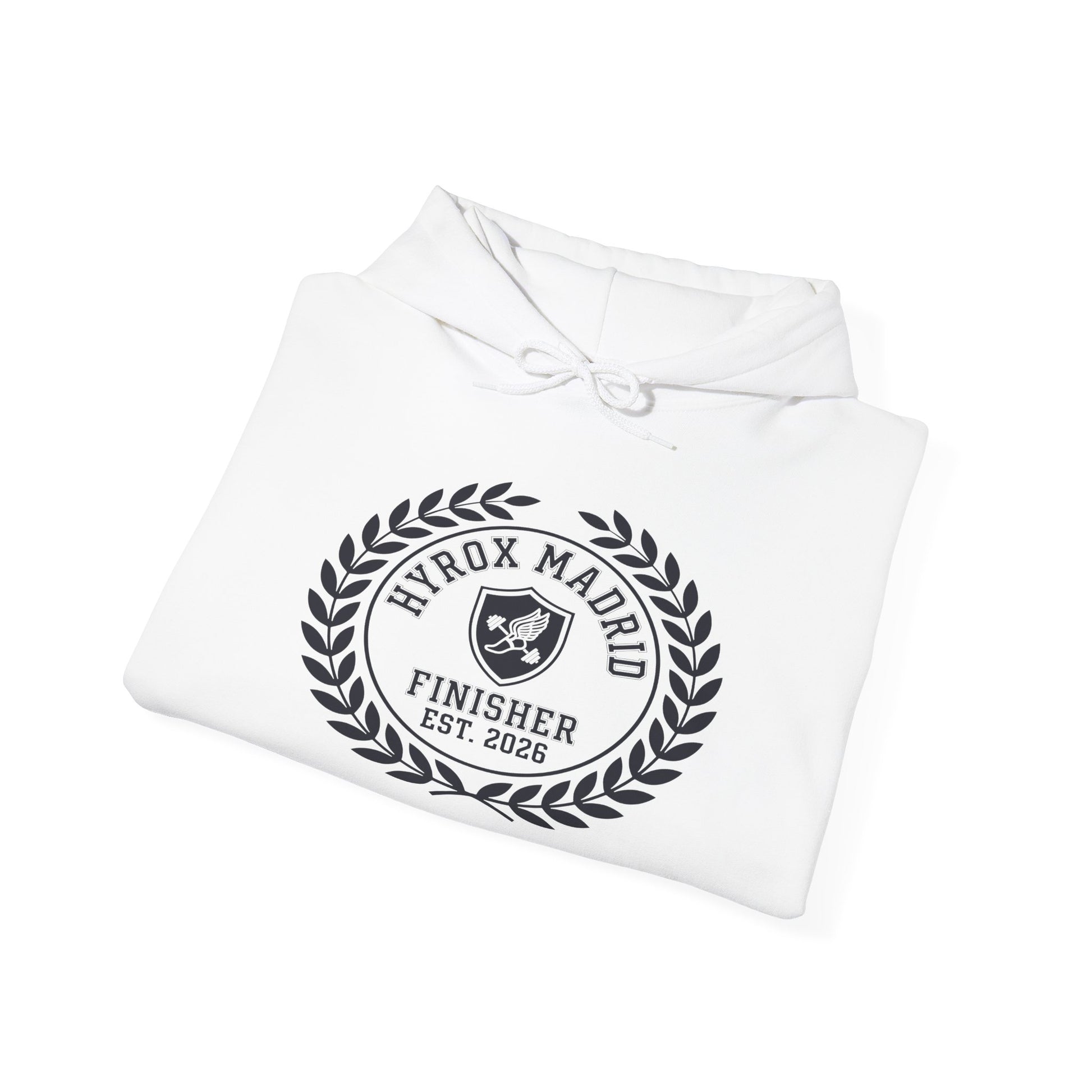 Hoodie HYROX Madrid Finisher — side view | hybriddept