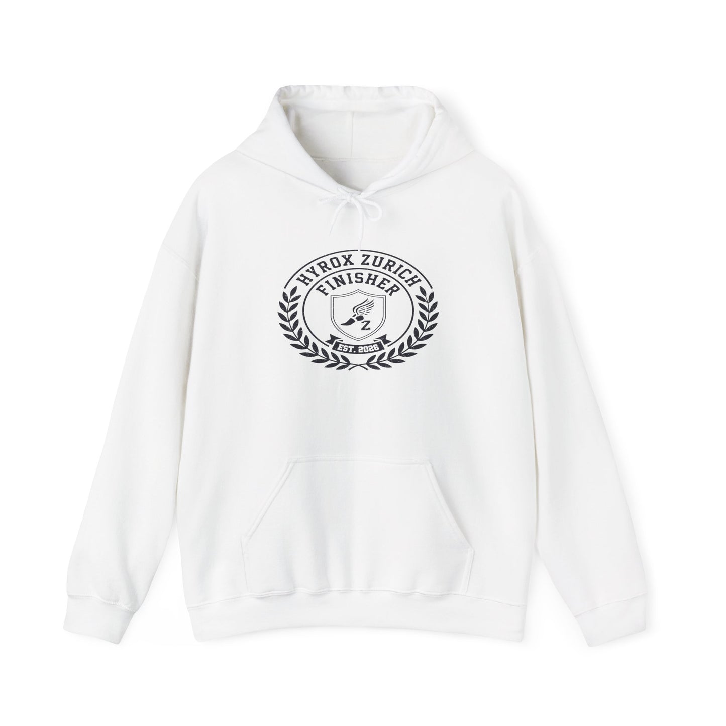 Hoodie HYROX Zurich Finisher — détail inscription | hybriddept