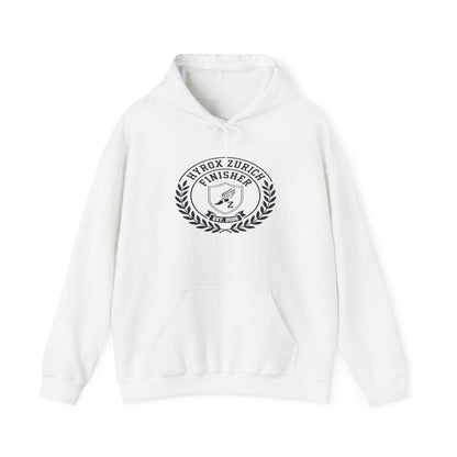 Hoodie HYROX Zurich Finisher — détail inscription | hybriddept