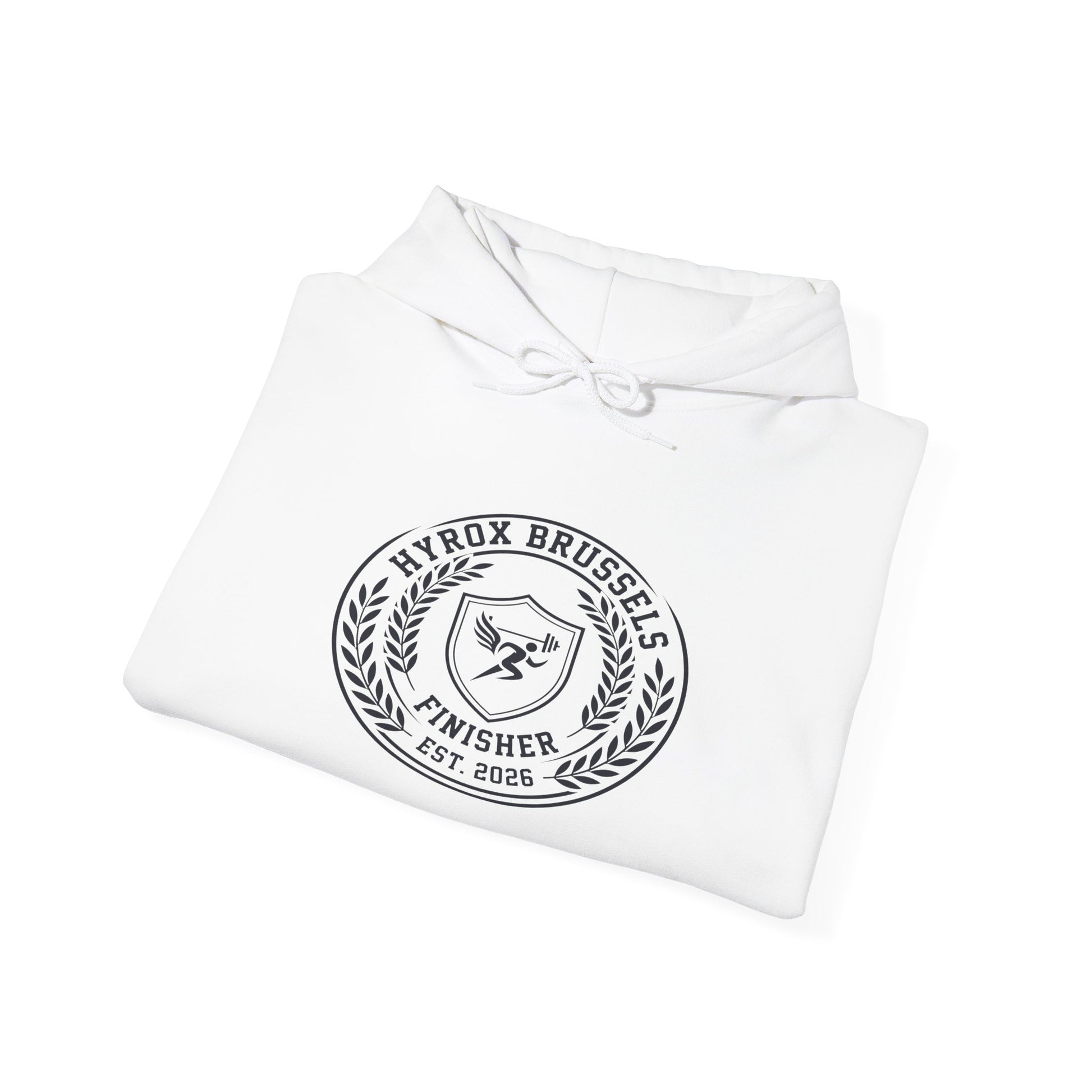 Hoodie HYROX Brussels Finisher — side view | hybriddept