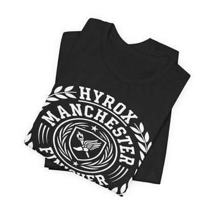 Tee HYROX Manchester Finisher — détail capuche | hybriddept