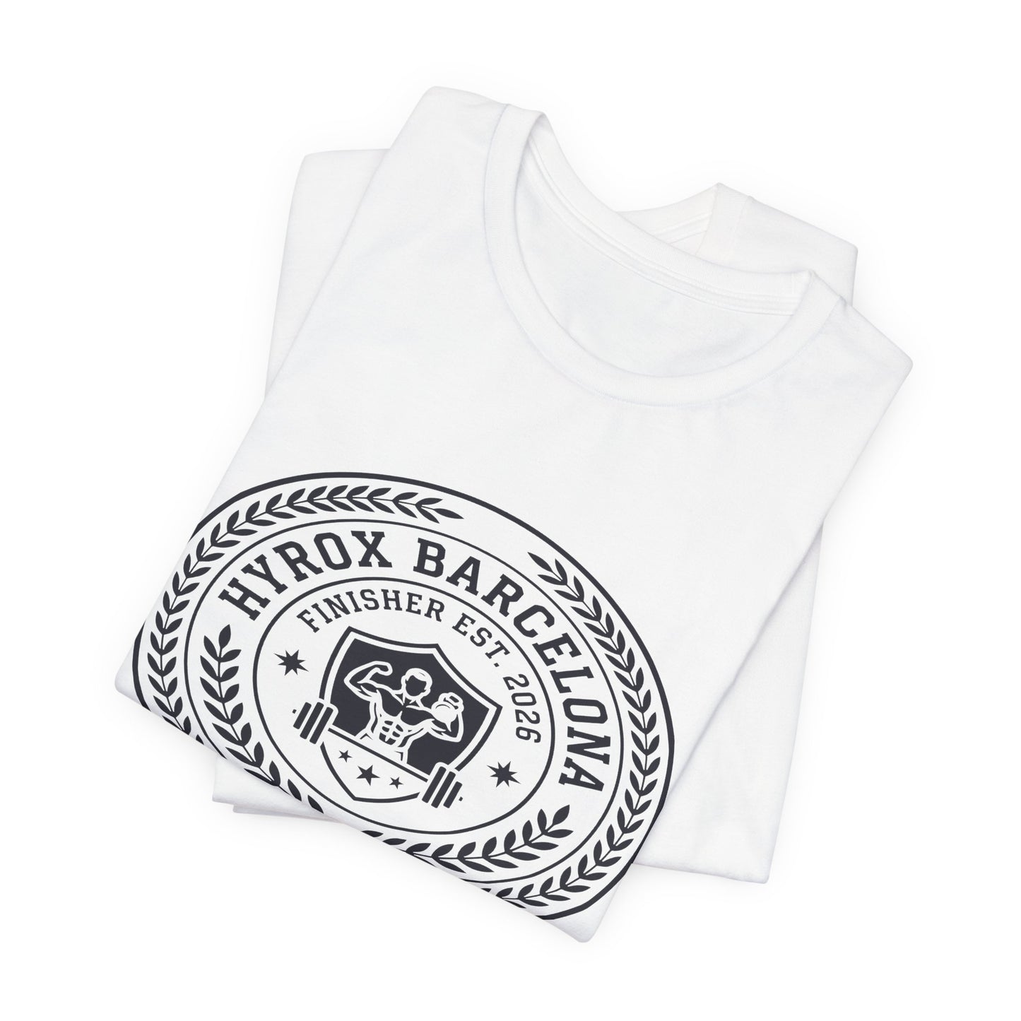 Tee HYROX Barcelona Finisher — fabric detail | hybriddept