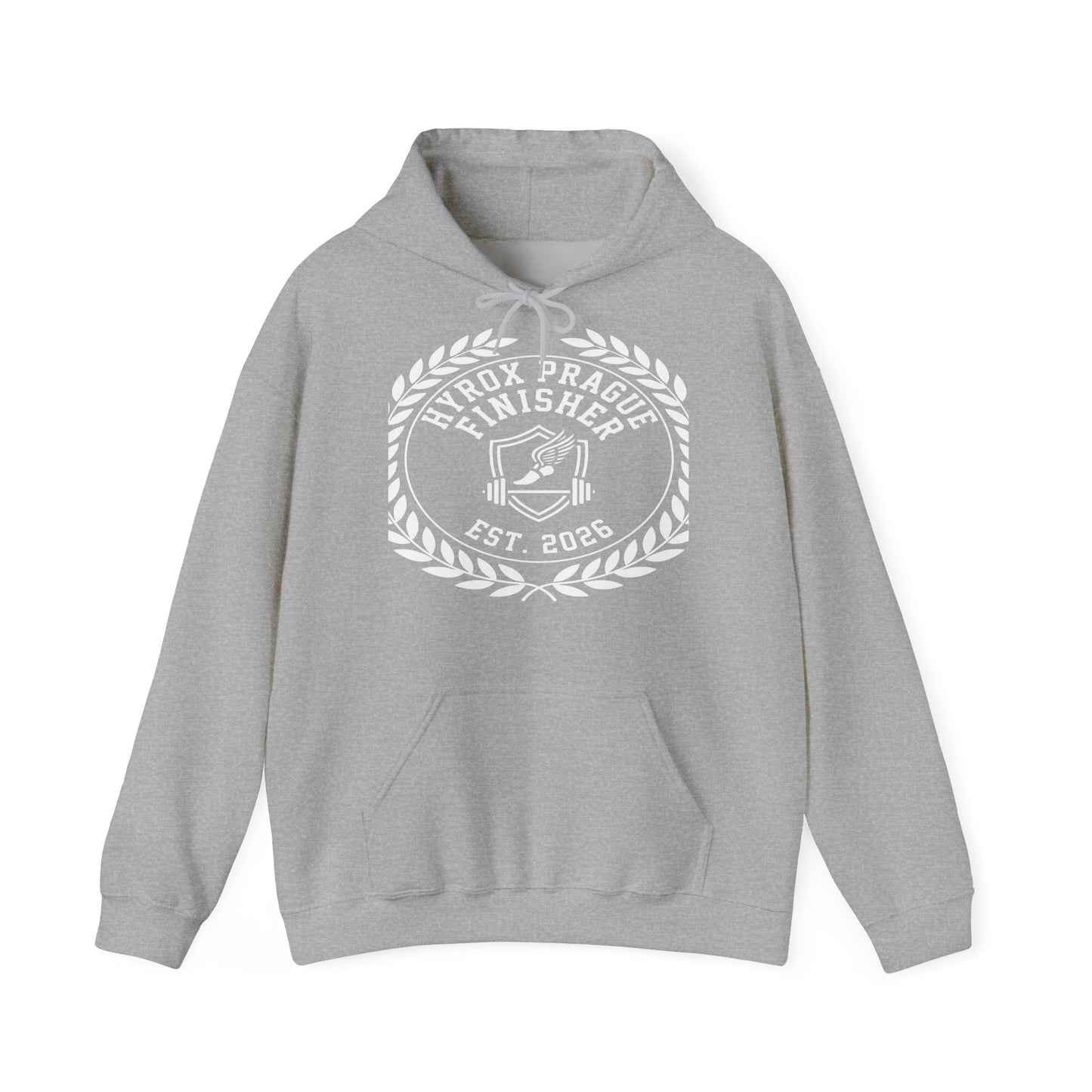 Hoodie HYROX Prague Finisher — détail inscription | hybriddept