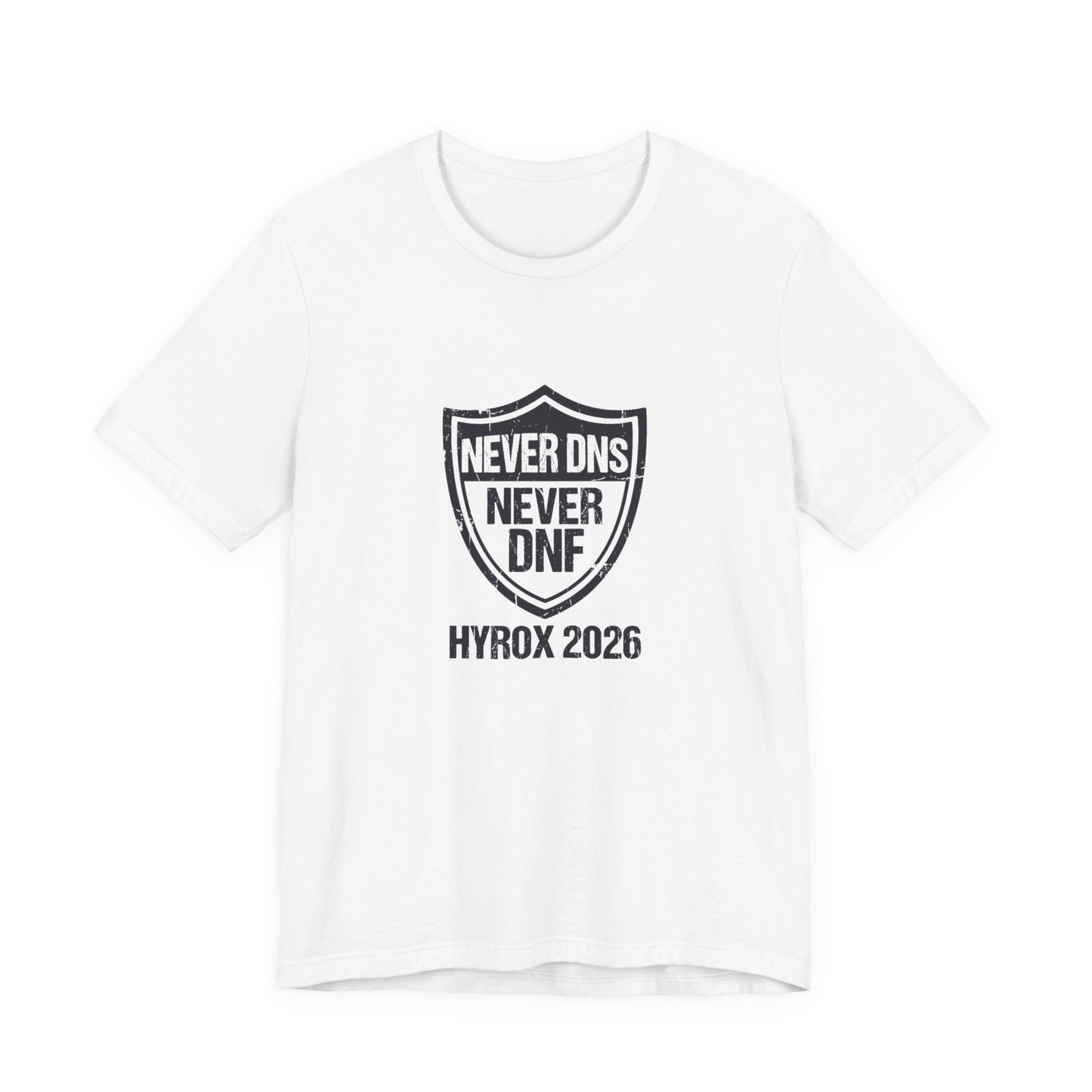 Tee Never DNS Never DNF — back view | hybriddept