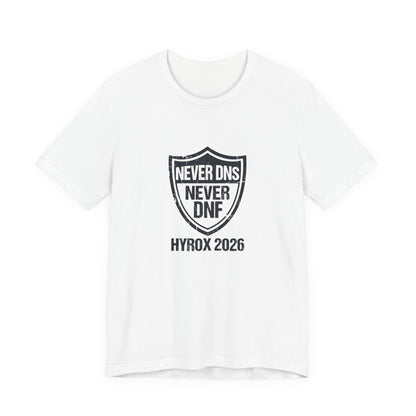 Tee Never DNS Never DNF — back view | hybriddept