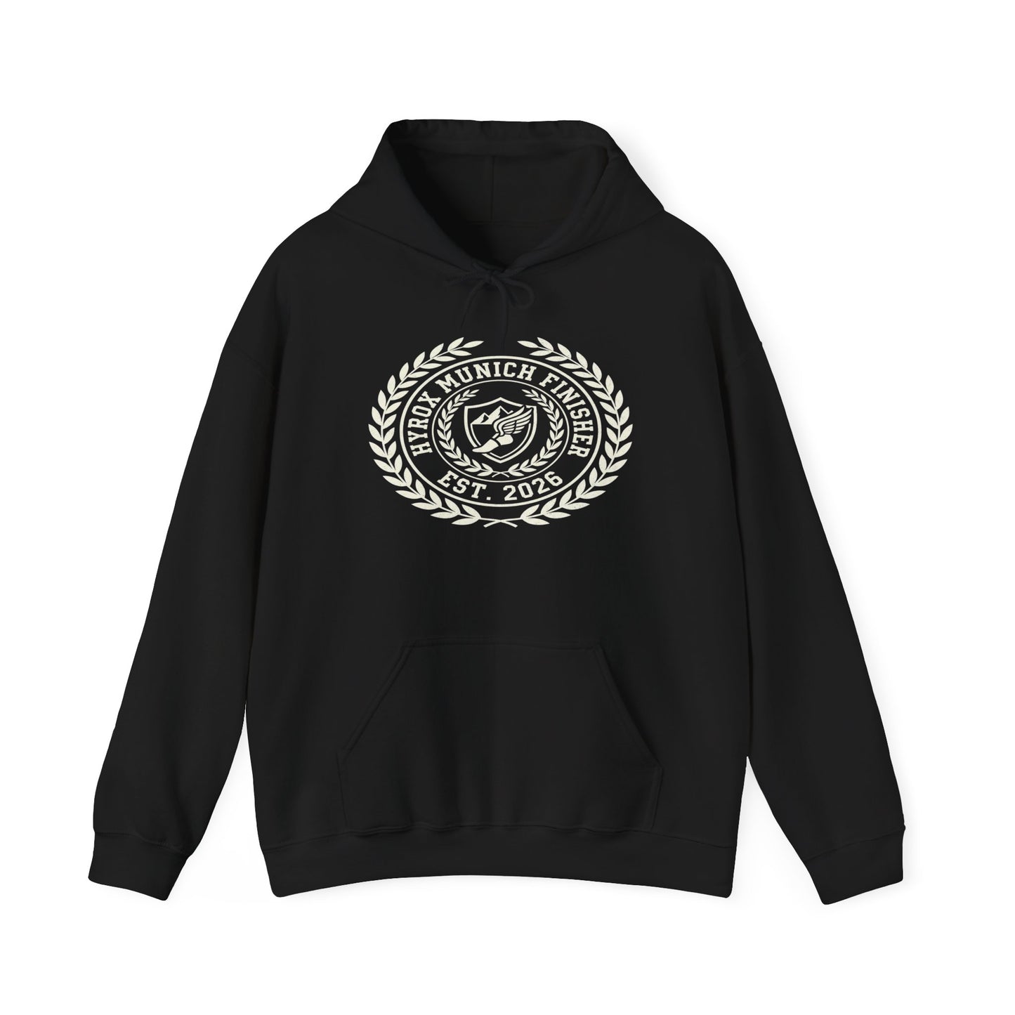 Hoodie HYROX Munich Finisher — back view | hybriddept