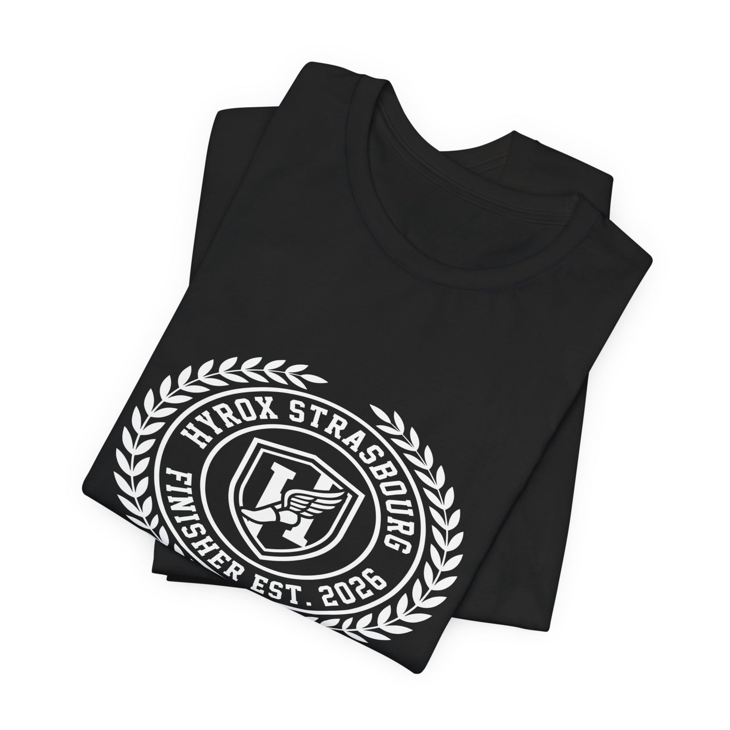 Tee HYROX Strasbourg Finisher — détail capuche | hybriddept