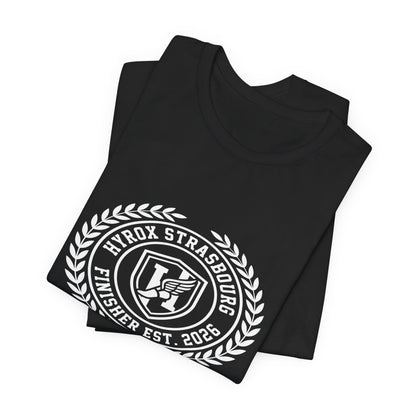 Tee HYROX Strasbourg Finisher — détail capuche | hybriddept