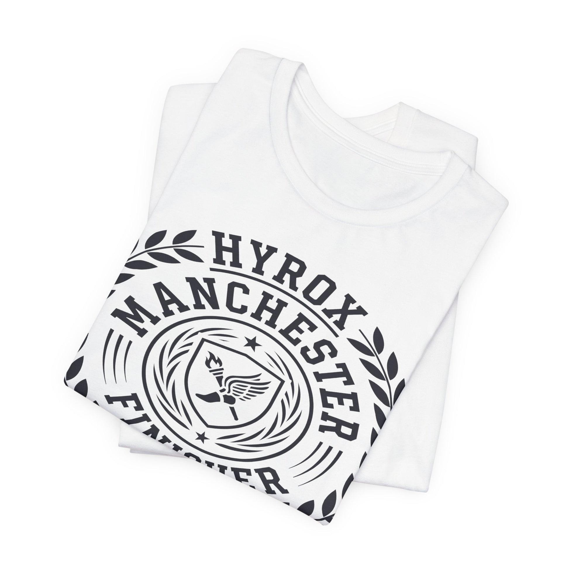 Tee HYROX Manchester Finisher — fabric detail | hybriddept