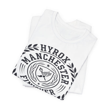 Tee HYROX Manchester Finisher — fabric detail | hybriddept