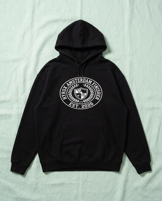 Hoodie HYROX Amsterdam Finisher — front view | hybriddept